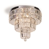 empire 6 light clear crystal flush light in chrome