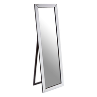emtin rectangular floor standing cheval mirror in silver frame