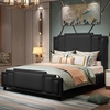 Enumclaw Plush Velvet Double Bed In Black