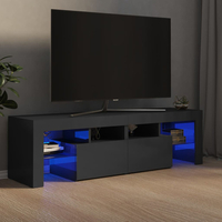 Enzo High Gloss TV Stand In Grey With LED Lights