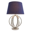 Evie Navy Cotton Shade Table Lamp With Bright Nickel Base