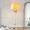 Evie Yellow Shade Table Lamp With Polished Nickel Leaf Base