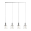evita 4 light clear glass shape bar pendant light in chrome