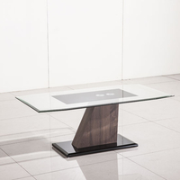 Fabrize Glass Coffee Table With Walnut And Black Gloss