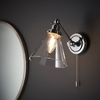 faraday clear glass shade bathroom wall light in chrome