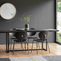 fardon wooden rectangular dining table in black