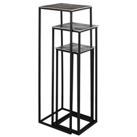 farron metal square tall nest of 3 tables in silver