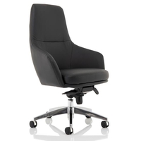 Fenton Leather Medium Back Office Chair In Black