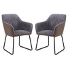 Ferrante Chennile Fabric Dining Chair In Grey Finish In A Pair