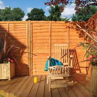 fico set of 3 dip treated 6x5 lap fence panel in honey brown