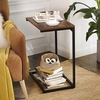 Findlay Wooden Industrial End Table In Rustic Brown