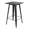 findlay wooden square bar table with black legs in brown