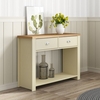 Fiona Console Table Rectangular In Cream And Oak With 2 Drawers