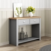 Fiona Console Table Rectangular In Grey And Oak With 2 Drawers