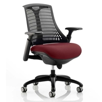 flex task black back office chair with ginseng chilli seat