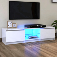 flurin high gloss tv stand in white with led lights