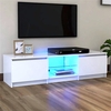 flurin wooden tv stand in white with led lights