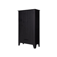 Foster Wooden Home Office Cabinet In Black With 1 Door