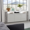 Frantin Sideboard In White With Glossy Fronts Stone And LED