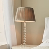 Freya Charcoal Silk Shade Table Lamp With Clear Glass Base