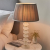 Freya Charcoal Silk Shade Table Lamp With Frosted Glass Base