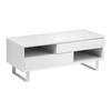 Freya Coffee Table Rectangular In White Gloss With 2 Shelf