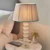 Freya Silver Silk Shade Table Lamp With Frosted Glass Base
