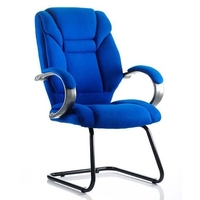 galloway fabric cantilever visitor chair in blue with arms