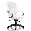 Galloway Leather Executive Office Chair In White With Arms