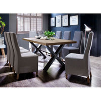 Gavi Acacia Grey Wooden Dining Table And 6 Casper Dining Chairs