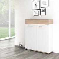 Geneva Modern Shoe Storage Cabinet In Sonoma Oak And White