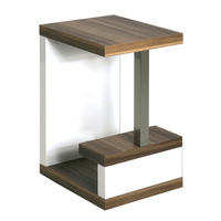 Geno End Table In Walnut With White Gloss