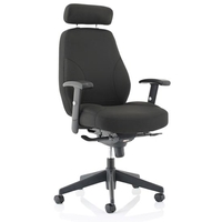 Georgia Fabric Executive Office Chair In Black With Arms