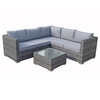 gitel compact corner sofa set with coffee table in mixed grey
