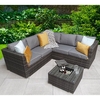gitel corner lounge sofa set with ice bucket table in grey