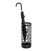 Gorda Round Metal Abstract Punching Umbrella Stand Black