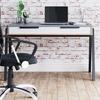 grimston wooden 2 drawers computer desk in grey and white