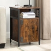 Gulf Wooden 1 Door And Open Shelf Side Table In Rustic Brown