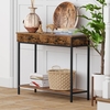 Gulf Wooden 2 Drawers Console Table In Rustic Brown