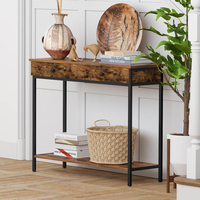 Gulf Wooden 2 Drawers Console Table In Rustic Brown