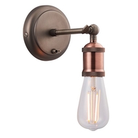 hal wall light in aged pewter and aged copper