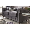 Halston 3 Seater Sofa In Navy Velvet Misty With Wooden Legs
