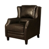 Halton Sofa Chair In Brown Leather Look Fabric With Wooden Legs