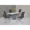 Hanbury Dining Table In White And Grey Gloss With 4 Orly Chairs