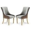 Hannah Dining Chair In Orange Steel Fabric in A Pair