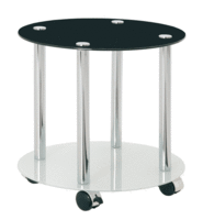Harmony Round Glass Side Table With Wheels