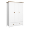 Hasten Wooden Wardrobe With 3 Doors In White And Pine