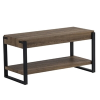 Hawkes Wooden TV Stand In Oak With Black Metal Frame