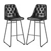 hayton vintage black genuine leather bar stools in pair