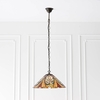 hector tiffany glass shade pendant light in satin black